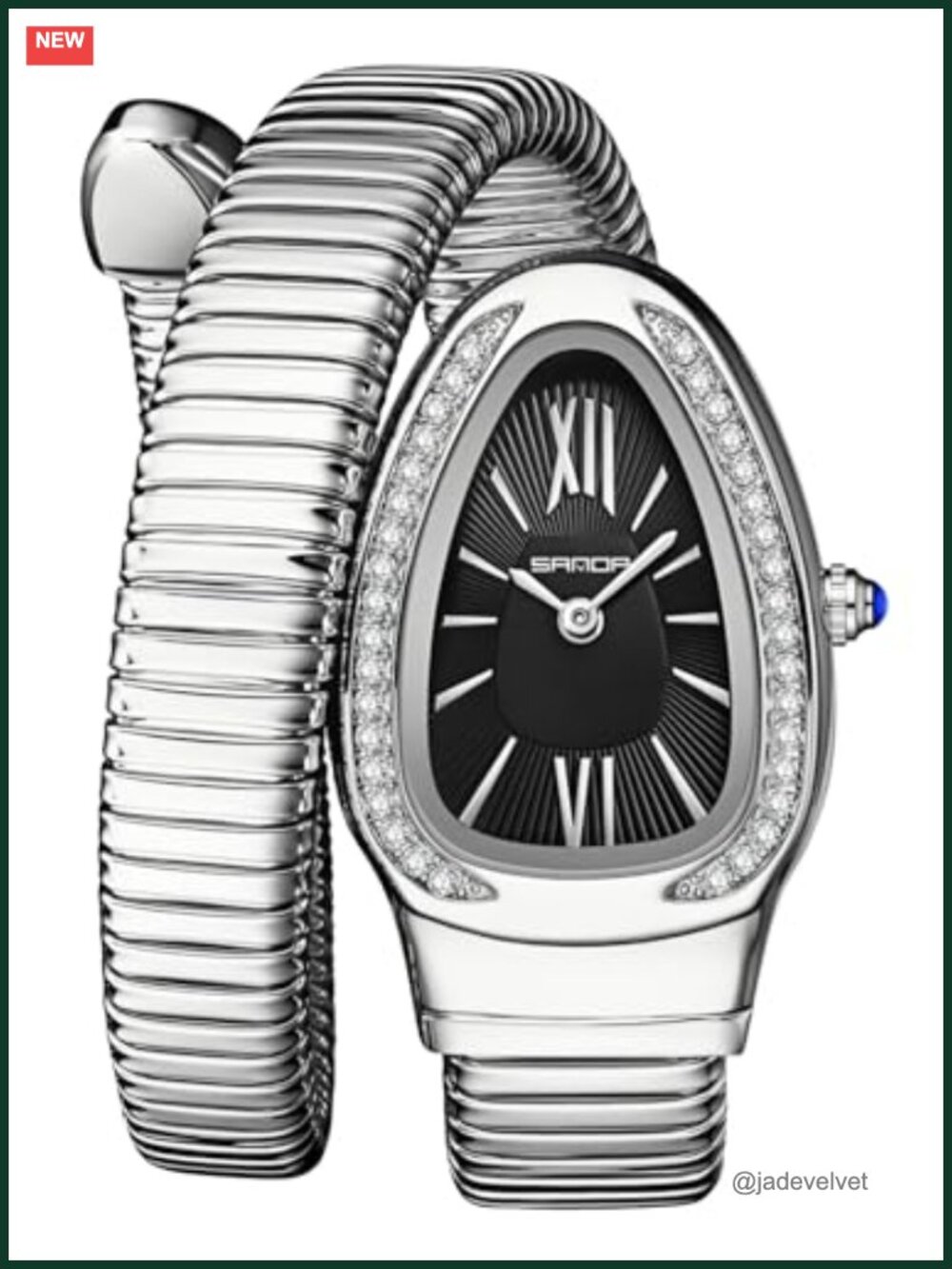 Snake Bracelet Watch Women Quartz Bangle Wristwatch Jewelry Style Cuff